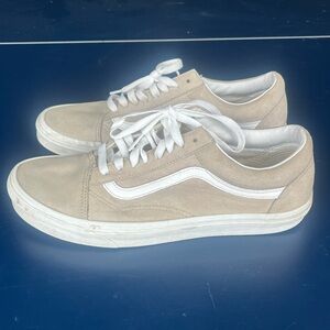Suede Tan/Pink Vans men’s 10.5